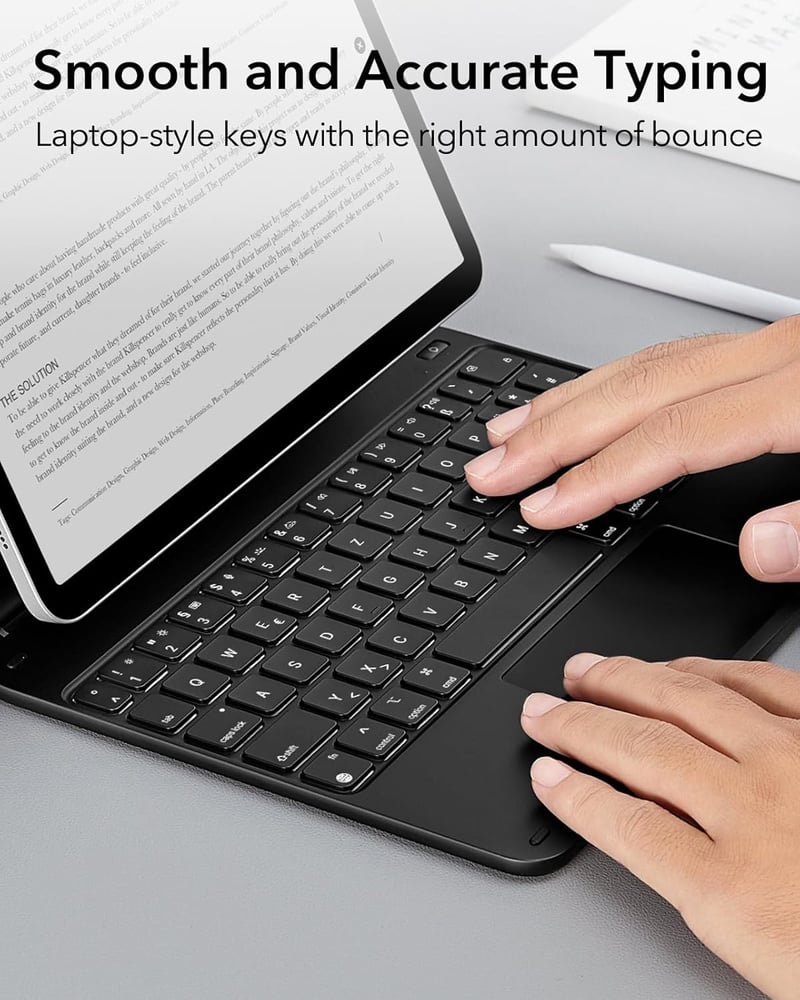 ESR iPad Air 11 2024 Billentyűzetes Tok Trackpad-dal, Fekete - black