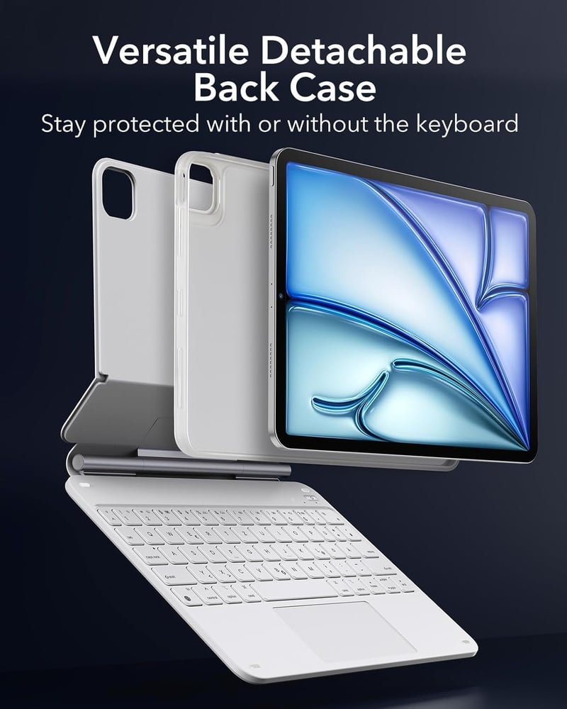 ESR iPad Air 11 hüvely billentyűzettel, mágneses állvánnyal, trackpad-del fehér