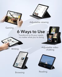 ESR iPad Air 11 hüvely mágneses M4/M3/M2 toll tartóval, 360° állvánnyal, fekete - black 3