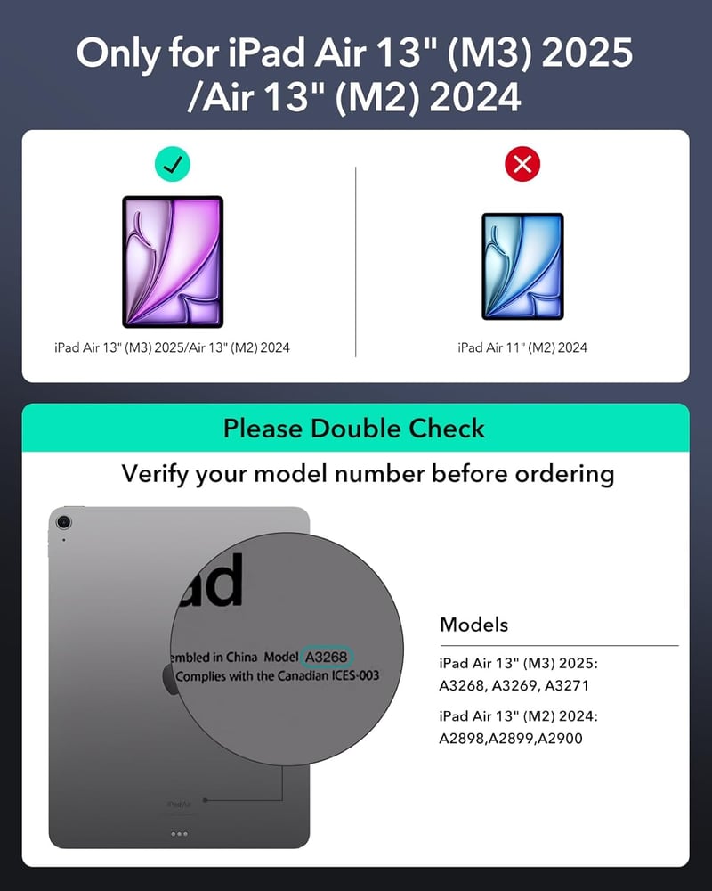 ESR iPad Pro 11 hüvely billentyűzettel, mágneses állvánnyal, M5/M4 2025/2024 - iPad Air 13 (2024), White