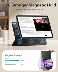 ESR Rebound mágneses tok iPad Air 13" (M2/M3/M4) és iPad Pro 12,9 készülékekhez - fekete 6
