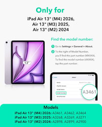 ESR iPad Air 13" M4/M3/M2 Forgó Tok Mágneses Borítóval, 9 Állási Szög, Titán 2