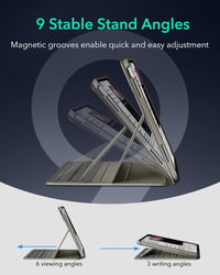 ESR iPad Air 13" M4/M3/M2 Forgó Tok Mágneses Borítóval, 9 Állási Szög, Titán 7