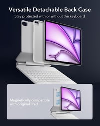 ESR iPad Pro 11 hüvely billentyűzettel, mágneses állvánnyal, M5/M4 2025/2024 - iPad Air 13 (2024), White 4
