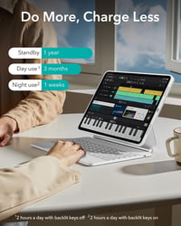 ESR iPad Pro 11 hüvely billentyűzettel, mágneses állvánnyal, M5/M4 2025/2024 - iPad Air 13 (2024), White 8