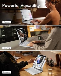 ESR iPad Pro 11 hüvely billentyűzettel, mágneses állvánnyal, M5/M4 2025/2024 - iPad Air 13 (2024), White 3