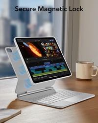 ESR iPad Pro 11 hüvely billentyűzettel, mágneses állvánnyal, M5/M4 2025/2024 - iPad Air 13 (2024), White 7