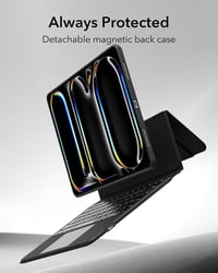 Husă cu tastatură și trackpad ESR pentru iPad Pro 11 (2024), cu iluminare de fundal - negru 6