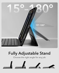Husă cu tastatură și trackpad ESR pentru iPad Pro 11 (2024), cu iluminare de fundal - negru 4