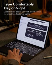 Husă cu tastatură și trackpad ESR pentru iPad Pro 11 (2024), cu iluminare de fundal - negru 8
