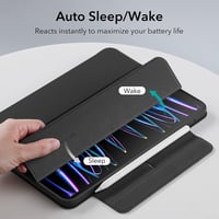 Husă ESR pentru iPad Pro 11 inchi generația 4 3 2 1 2022 2021 2020 2018 cu suport pentru creion, capac magnetic detașabil și stand vertical, negru 8
