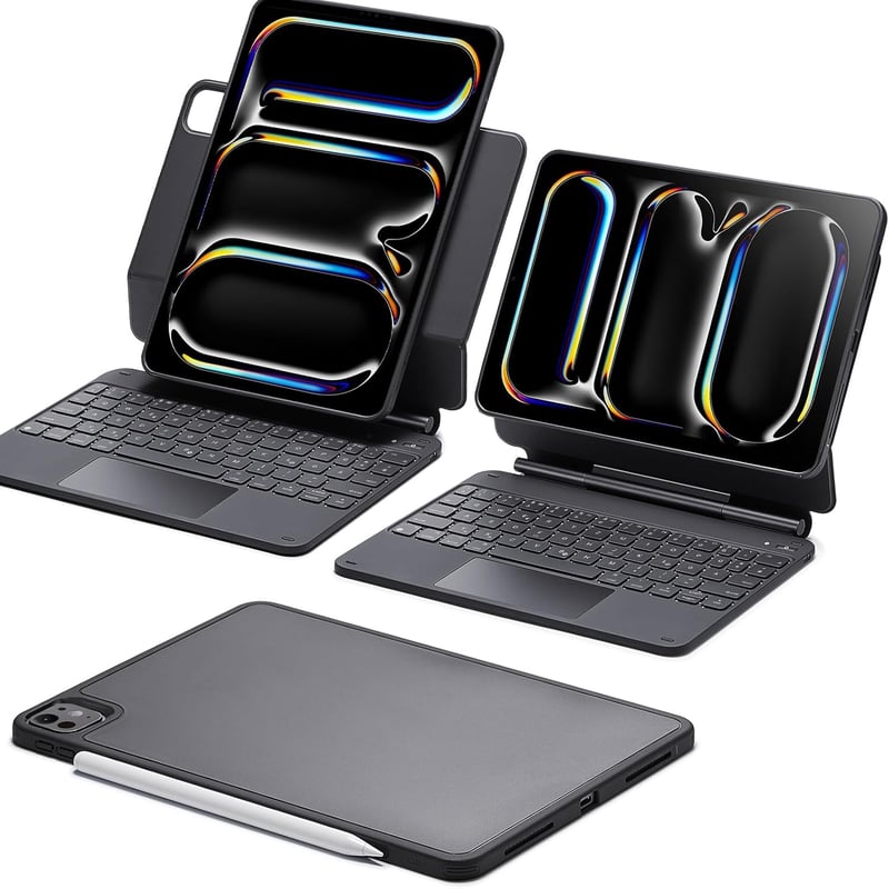 ESR iPad Pro 11 inch (M5/M4) Billentyűzetes Tok Mágneses Állvánnyal, Fekete