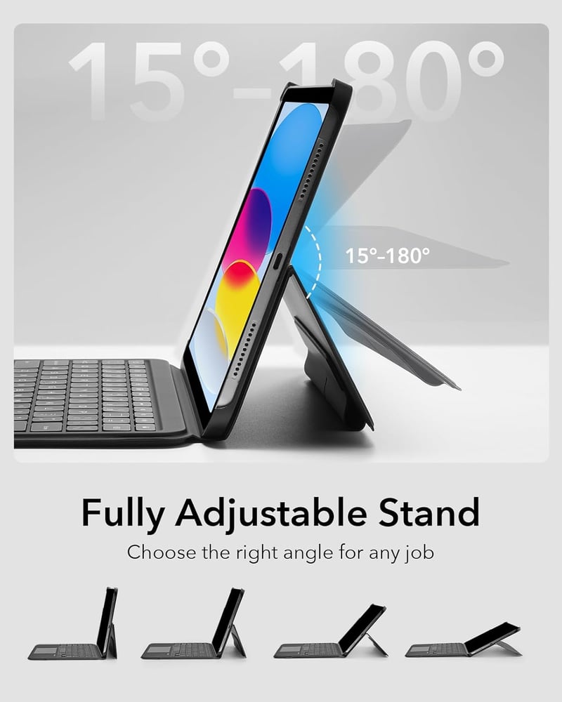ESR iPad Pro 12.9 Billentyűzetes Tok Mágneses Leválasztható Állvánnyal Fekete - iPad Pro 12.9(2018-2022), 2-black