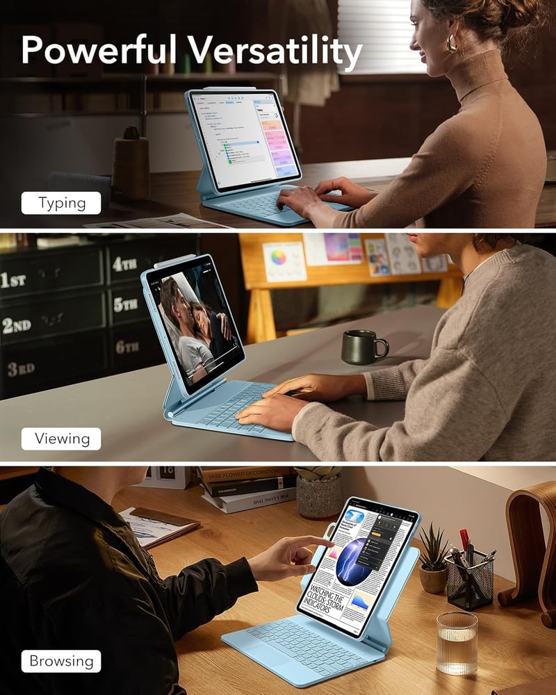 ESR iPad Pro 13 hüvely billentyűzettel, mágneses állvánnyal, kék, M5/M4 2025/2024 - blue