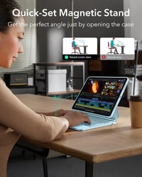 ESR iPad Pro 13 hüvely billentyűzettel, mágneses állvánnyal, kék, M5/M4 2025/2024 - blue 5