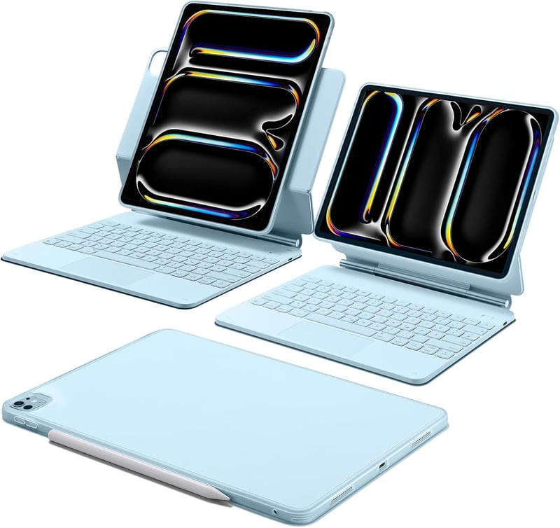 ESR iPad Pro 13 hüvely billentyűzettel, mágneses állvánnyal, kék, M5/M4 2025/2024 - blue