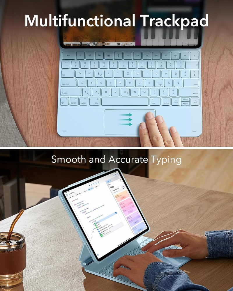 ESR iPad Pro 13 hüvely billentyűzettel, mágneses állvánnyal, kék, M5/M4 2025/2024 - blue