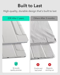 ESR iPad Pro 13 hüvely M5/M4 mágneses tartóval, vékony trifold állvánnyal, fehér - White 5