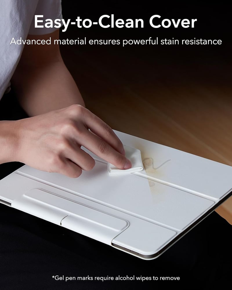 ESR iPad Pro 13 hüvely M5/M4 mágneses tartóval, vékony trifold állvánnyal, fehér - White