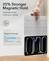 ESR iPad Pro 13 hüvely M5/M4 mágneses tartóval, vékony trifold állvánnyal, fehér - White 4