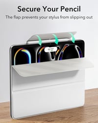 ESR iPad Pro 13 hüvely M5/M4 mágneses tartóval, vékony trifold állvánnyal, fehér - White 6