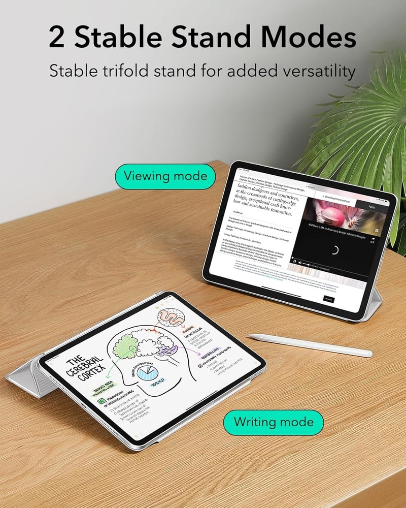 ESR iPad Pro 13 hüvely M5/M4 mágneses tartóval, vékony trifold állvánnyal, fehér - White