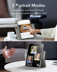 ESR iPad Pro 13 M5 M4 2025 2024 tok szürke, Pencil Pro tárolóval, levehető mágneses fedél, állvány, USB C kompatibilis Rebound 360 6