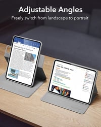 ESR iPad Pro 13 M5 M4 2025 2024 tok szürke, Pencil Pro tárolóval, levehető mágneses fedél, állvány, USB C kompatibilis Rebound 360 5