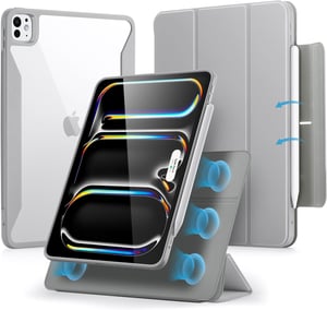 ESR Rebound maska za iPad Pro 13 (2024), s držačem za Pencil Pro, preklopni stalak - siva