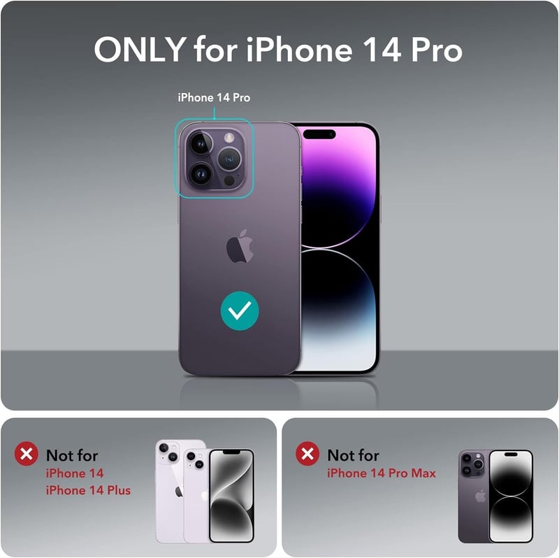 ESR iPhone 14 Pro Edzett Üveg Kijelzővédő Fólia, 3 Darabos Csomag, Katonai Szabvány Védelem, Karcolásálló