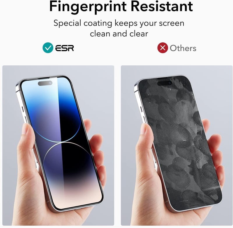 ESR iPhone 14 Pro Edzett Üveg Kijelzővédő Fólia, 3 Darabos Csomag, Katonai Szabvány Védelem, Karcolásálló