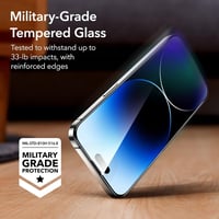 ESR iPhone 14 Pro Edzett Üveg Kijelzővédő Fólia, 3 Darabos Csomag, Katonai Szabvány Védelem, Karcolásálló 3