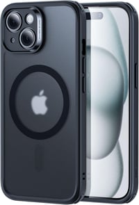 ESR iPhone 15 Tok Szett (5 az 1-ben) - Matt Fekete Átlátszó Védőtok Képernyő- és Kameravédelemmel, MagSafe Kompatibilis, Katonai Szintű Véde 1