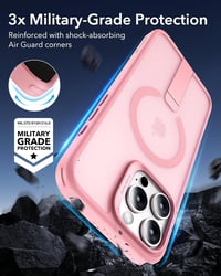 ESR iPhone 16 Pro MagSafe tok állvánnyal, katonai védelemmel, rózsaszín 5