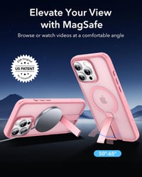 ESR iPhone 16 Pro MagSafe tok állvánnyal, katonai védelemmel, rózsaszín 2
