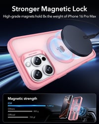 ESR iPhone 16 Pro MagSafe tok állvánnyal, katonai védelemmel, rózsaszín 4