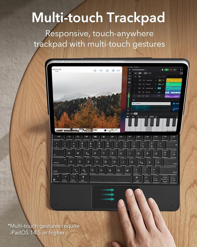 ESR Mágneses Billentyűzet Tok iPad Air 13" M3/M2 Pro 12.9 Lebegő Állvánnyal