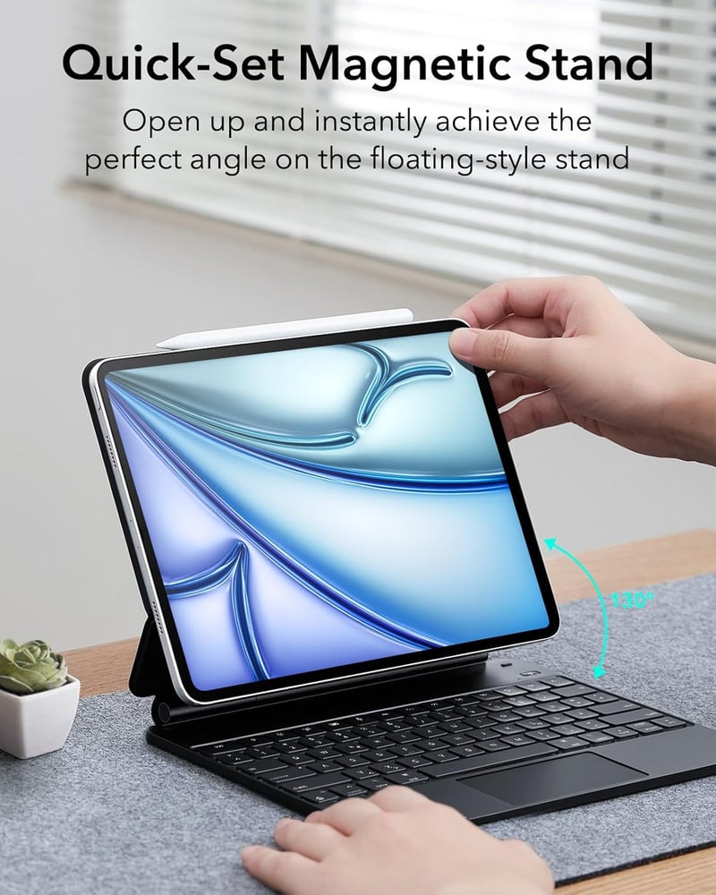ESR Mágneses Billentyűzet Tok iPad Air 13" M3/M2 Pro 12.9 Lebegő Állvánnyal