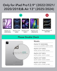 ESR Mágneses Billentyűzetes Tok iPad Air 13" (M3/M2) és Pro 12.9" Tablethez - Lebegő Állvány, RGB Háttérvilágítás, Multi-Touch Trackpad, Fek 2