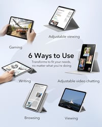 ESR Mágneses Tok iPad Air 11 M3/M2/6/5/4 Generációhoz - Ceruzatartóval, Levehető Fedéllel, 360° Állvánnyal, Szürke 3