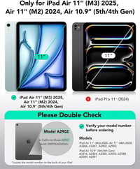 ESR Mágneses Tok iPad Air 11 M3/M2/6/5/4 Generációhoz - Ceruzatartóval, Levehető Fedéllel, 360° Állvánnyal, Szürke 2