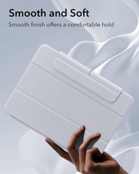 ESR Mágneses Tok iPad Air 11 M3/M2/6/5/4 Generációhoz - Ceruzatartóval, Levehető Fedéllel, 360° Állvánnyal, Szürke 9