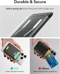 Portofel magnetic ESR cu MagSafe pentru seria iPhone 17, 16, 15, 14, 13, 12 (exclus Mini), funcție Find My, 5 compartimente pentru carduri, protecție RFID, negru 10