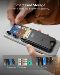Portofel magnetic ESR cu MagSafe pentru seria iPhone 17, 16, 15, 14, 13, 12 (exclus Mini), funcție Find My, 5 compartimente pentru carduri, protecție RFID, negru 3