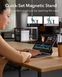 Puzdro s klávesnicou ESR Rebound 360 pre iPad Pro 11" (M5/M4, 2025/2024), s magnetickým stojanom, odnímateľným krytom, biele 6