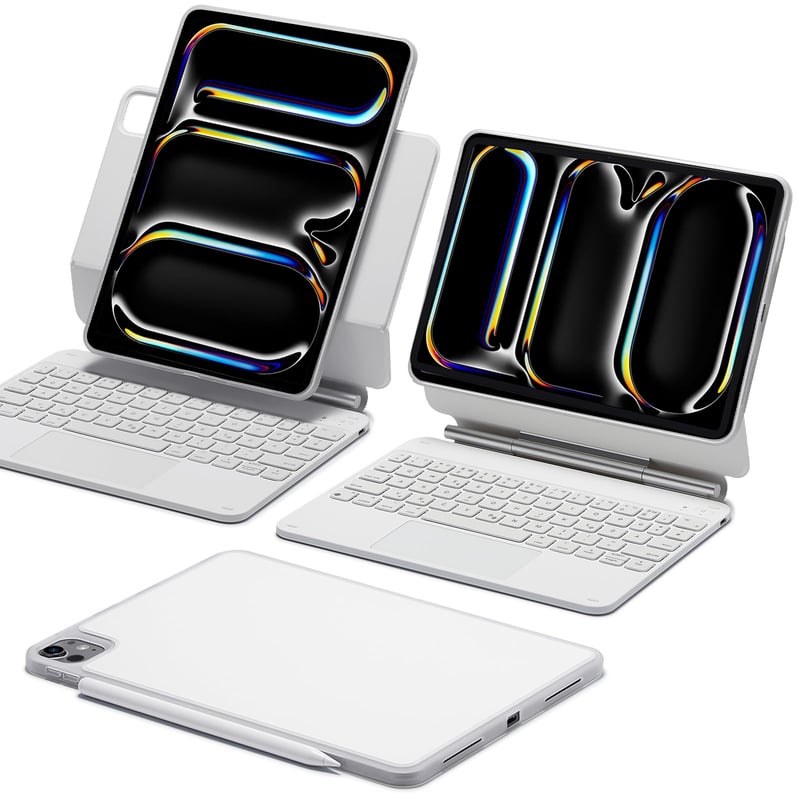 ESR Rebound 360 billentyűzetes tok iPad Pro 11 (M4, 5. gen.) fehér, mágneses állvánnyal — foltos külső borítás (állapot: lásd a 2. képet)