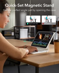ESR Rebound 360 billentyűzetes tok iPad Pro 11 (M4, 5. gen.) fehér, mágneses állvánnyal — foltos külső borítás (állapot: lásd a 2. képet) 7