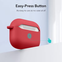 ESR Szilikon Tok AirPods 3 2021 Kompatibilis Vezeték Nélküli Töltéssel Karabinerrel Látható LED Piros 5