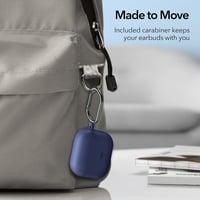 ESR Szilikon Tok AirPods 3. Generáció 2021 Vezeték Nélküli Töltéssel Kompatibilis Karabinerrel LED Kijelzővel Kék 8