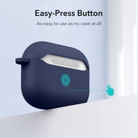 ESR Szilikon Tok AirPods 3. Generáció 2021 Vezeték Nélküli Töltéssel Kompatibilis Karabinerrel LED Kijelzővel Kék 5
